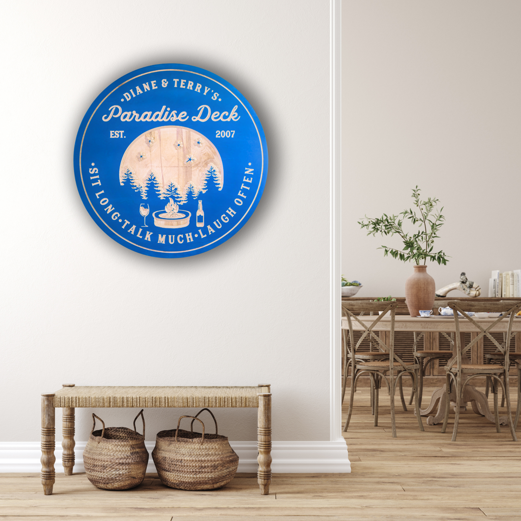 Campfire Sign - Bonfire Sign, Customized carved camping sign for home decor or gift.