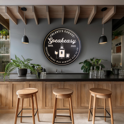 Personalized Home Bar Sign, Customized carved wooden sign for home decor or gift.