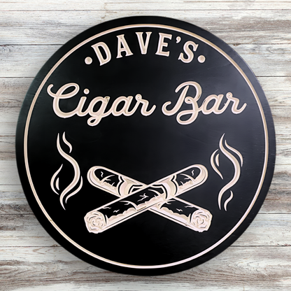 Cigar Sign - Cigar Bar Sign - Customized carved wooden sign for home decor or gift.