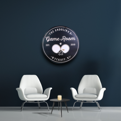 Ping Pong Sign - Game Room Sign -Table Tennis Sign - Customized carved wooden sign for home decor or gift.