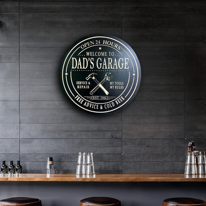 Garage Sign - Workshop Sign - Customized carved wooden sign for home decor or gift.