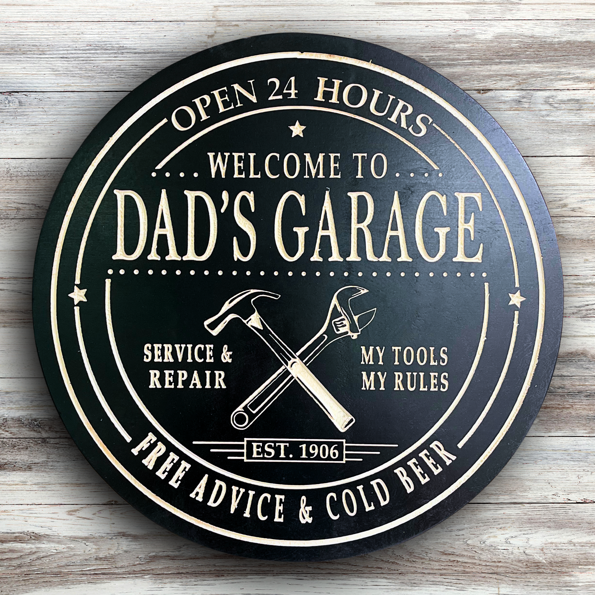 Garage Sign - Workshop Sign - Customized carved wooden sign for home decor or gift.