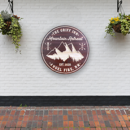 Mountain Sign - Ski Lodge Sign - Lodge Sign - Customized carved wooden sign for home decor or gift.