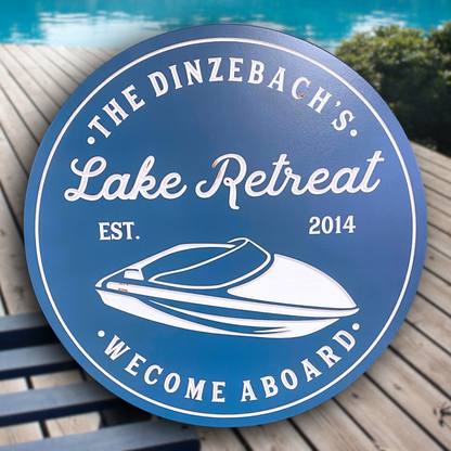 Speed Boat Sign - Boating Sign - Lake Sign - Customized carved wooden sign for home decor or gift.