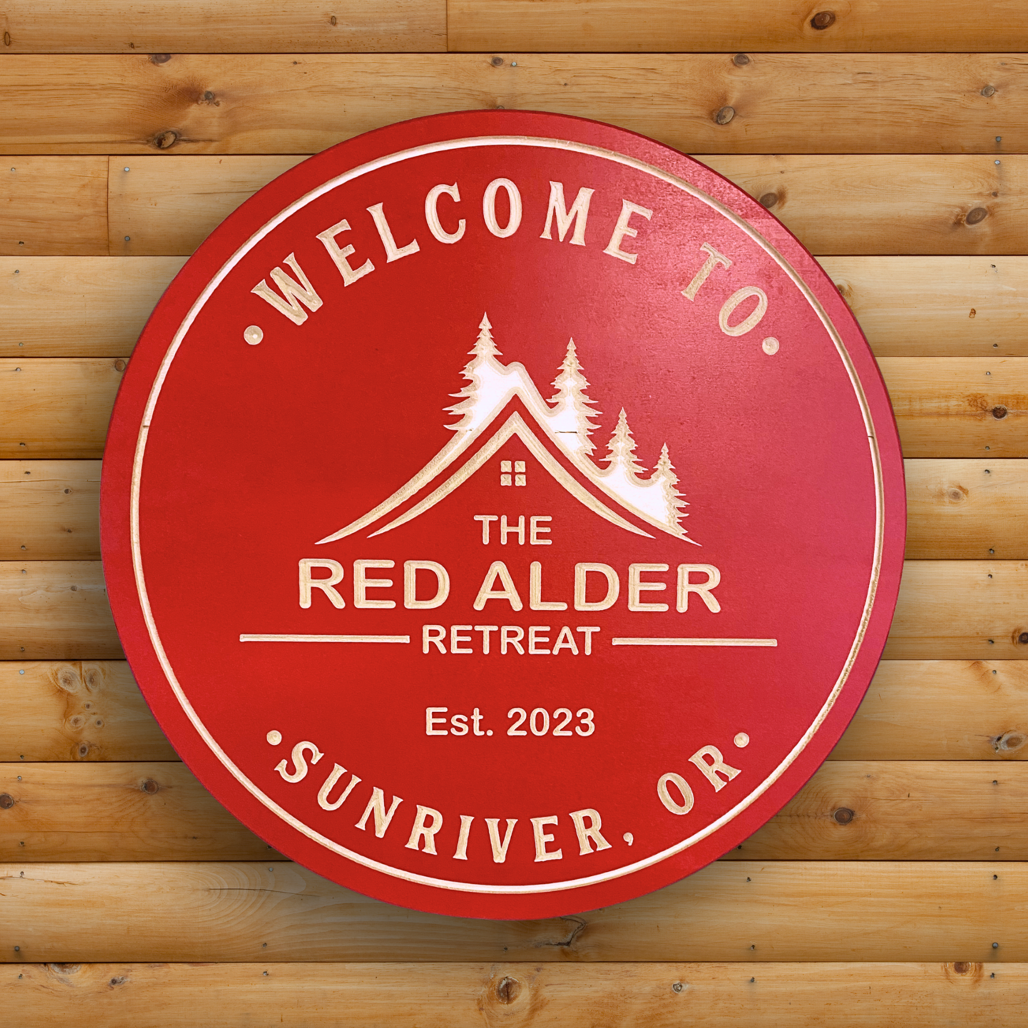 The Lodge Sign - Cabin Sign -  Customized carved wooden sign for home decor or gift.